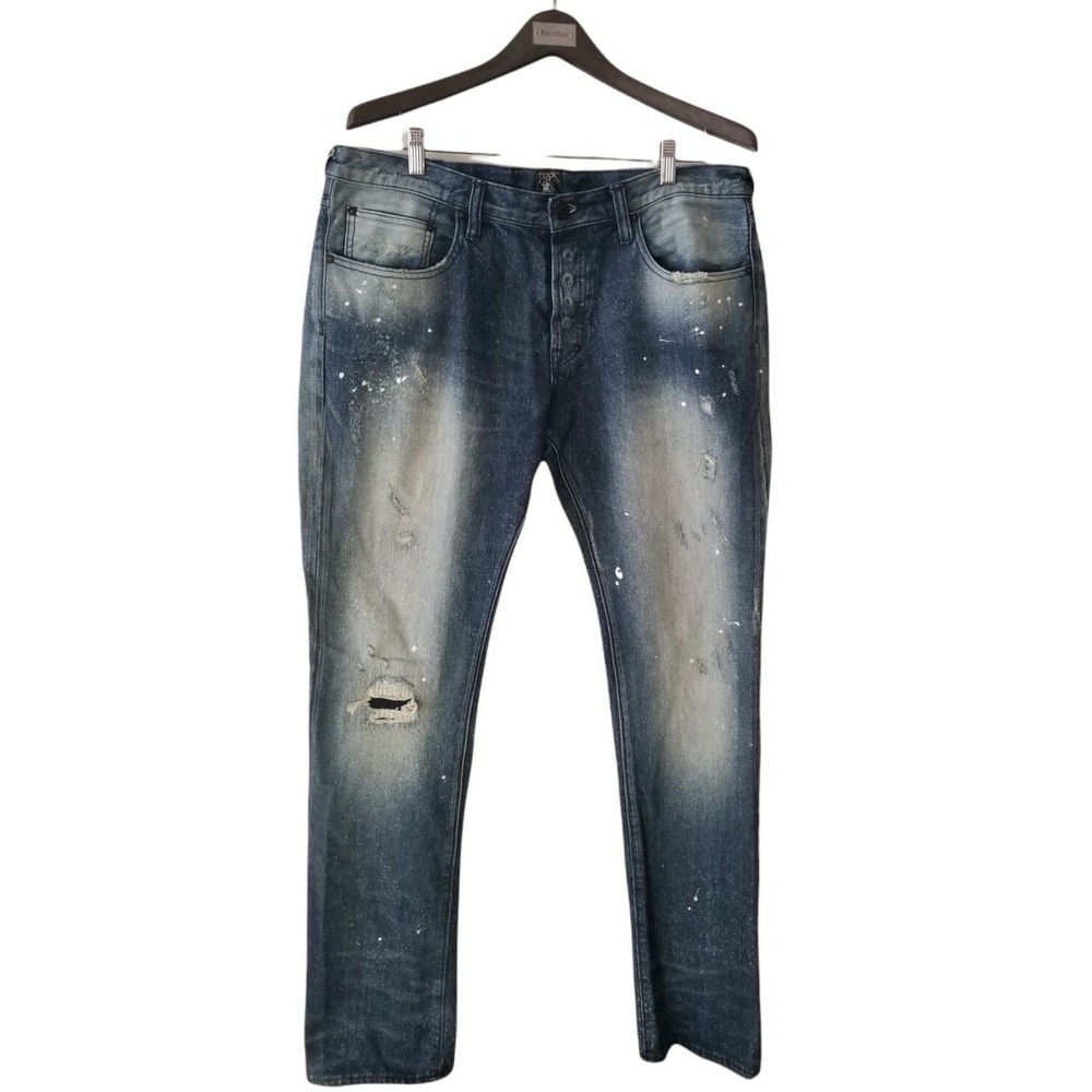 PRPS Demon Fit Button Fly Men's Jeans Purposely Distressed Denim Size 36x34